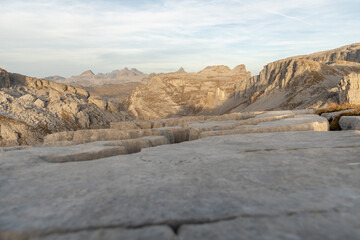 Bizarre rock formation at the Balmer Graetli in the Klausenpass area in Switzerland