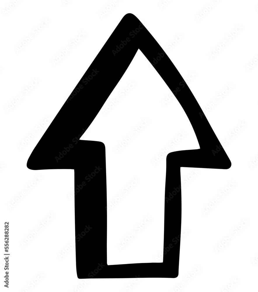 Poster Arrow hand drawn icon design vector. Direction button concept.
