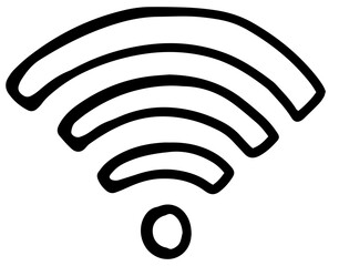 Wifi hand drawn icon design vector. Technology communication concept.