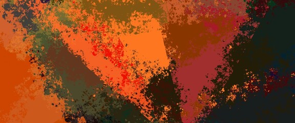 Abstract messy grunge old colorful paint banner background template.