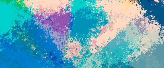 Abstract vintage blue paint banner background template.