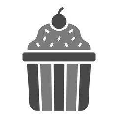 Muffin Greyscale Glyph Icon