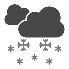 Snowfall Greyscale Glyph Icon