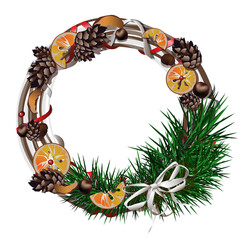 wreath of flowers and berries