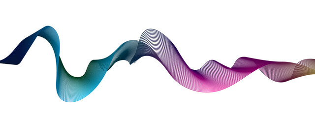 Abstract modern colorful wavy stylized blend liens and technology abstract lines on white background. Blending gradient colors. Digital frequency track equalizer. Vector illustration.