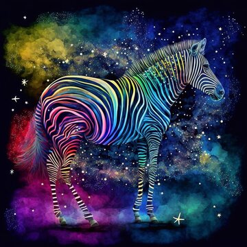 Krafttier Zebra, made by AI, k&uuml;nstliche Intelligenz, Ai-Art