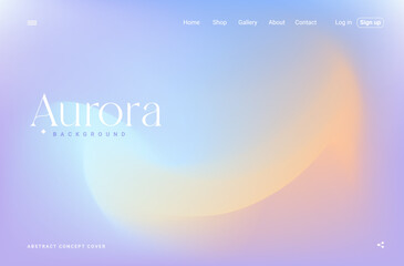 Abstract aurora gradient holographic background. Minimal color mesh modern design. Landing page template. Vector illustration for website, banner, poster, backdrop