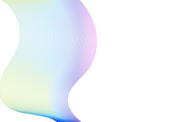 Abstract modern colorful wavy stylized blend liens and technology abstract lines on white background. Blending gradient colors. Digital frequency track equalizer. Vector illustration.