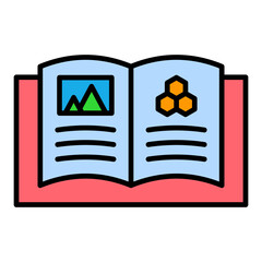 Open Book Filled Line Icon