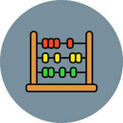 Abacus Multicolor Circle Filled Line Icon