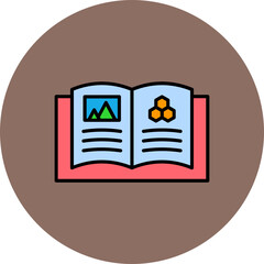 Open Book Multicolor Circle Filled Line Icon