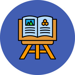 Stand Multicolor Circle Filled Line Icon