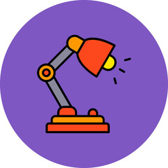 Lamp Multicolor Circle Filled Line Icon