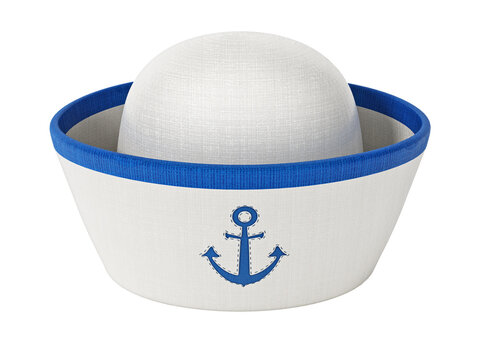 Sailor hat with anchor icon on transparent background.