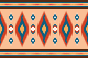 ikat seamless pattern. Can be used in fabric design for fabric, clothes, decorative paper, wrapping, embroidery, illustration, vector