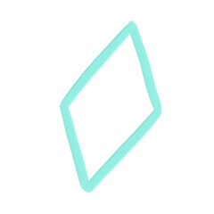 tiffany blue acrylic oil paint brush style  element aesthetic diamond shape kite rectangle png vector file