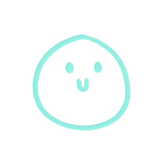 tiffany blue acrylic oil paint brush style  element aesthetic cute smiley png vector file