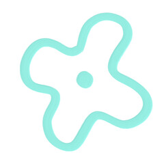 Fototapeta premium tiffany blue acrylic oil paint brush style element aesthetic flower png vector file