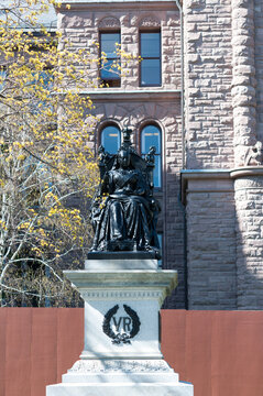 Statue Of Queen Victoria Seated On Her Throne Outside Queen's Park (Toronto, Canada)