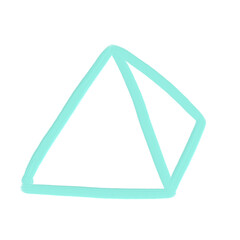 tiffany blue acrylic oil paint brush style  element aesthetic pyrimid png vector file