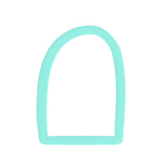 tiffany blue acrylic oil paint brush style  element aesthetic arch shape png vector file