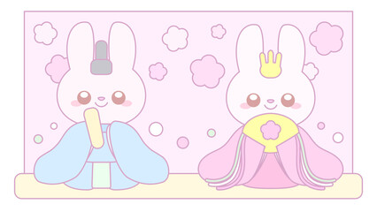 うさぎのひな祭り♪PNG