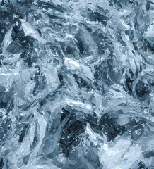 crystals of frozen fresh water. ice cubes. Realistic illustration of water molecule frozen from low temperature. Nature. Refreshing drink. Arctic. Winter. - obrazy, fototapety, plakaty