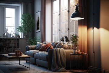 architectural visualization of luxury living room