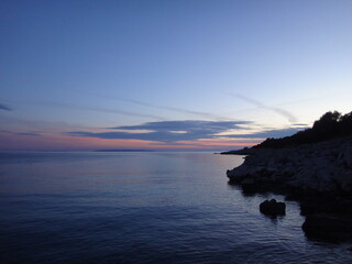 dry and arid coastline of Pag island in Croatia