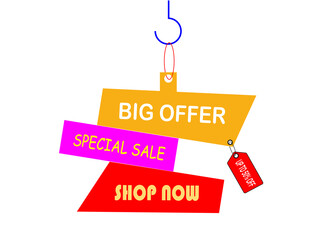 Sale poster with percent discount. Sale Shopping banner