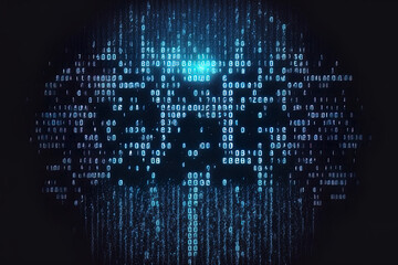 Fototapeta premium blue binary code background with creativity. Generative AI