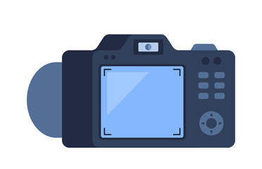 Digital photo camera. SLR camera. Vector flat style illustration.