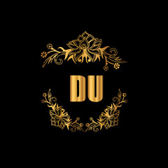 DU Luxury Letter Initial with Crown logo Vector, Great Luxury Logo, Luxury Logo Vector Design, Creative Lettering Logo Vector Illustration.
