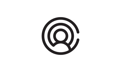 initial c and people logo design symbol vector illustration.