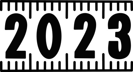 2023 new year on white background