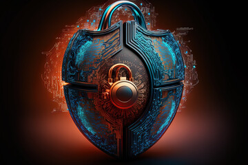 cyber security concept and internet technology network. Generative AI