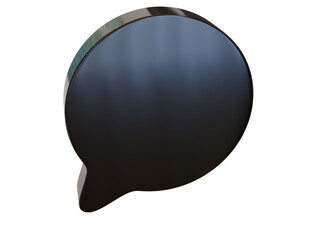 Black round dialog bubble. 3d render.