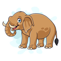 Cartoon funny elephant cartoon isolated on white background
