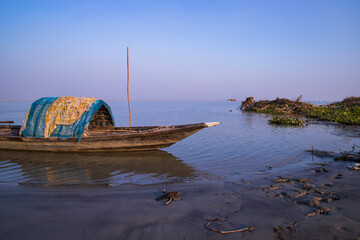 Landscape View Wooden Fishing Boats