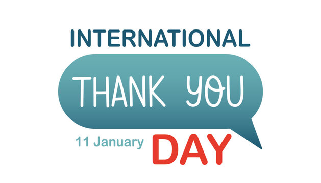 International Thank You Day. January 11. Vector illustration. Holiday poster