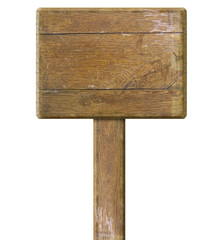 wooden sign isolated