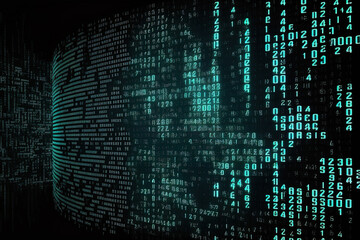 Fototapeta premium Background of digital technology using binary zeros and ones. Generative AI