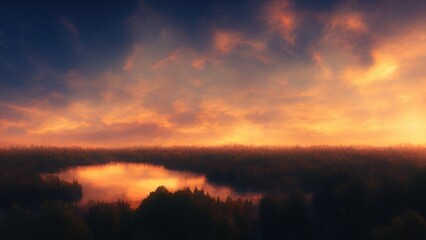 Fototapeta na wymiar Evening sky during sunset of bright Texture background.