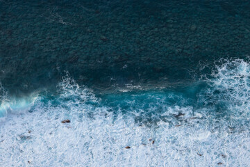 Very big waves off the coast of Morocco in the Atlantic Ocean on a beautiful evening.