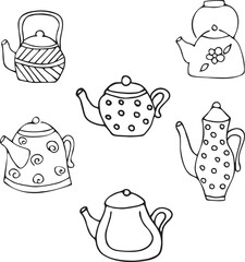 kettle doodle icon vector hand drawing