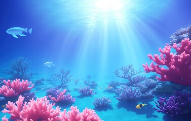 underwater scene with coral reef Generative AI