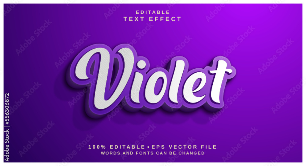Poster editable text style effect - violet text style theme.