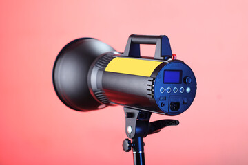 studio flash on a tripod of different colors