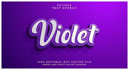 Fototapeta na wymiar Editable text style effect - Violet text style theme.