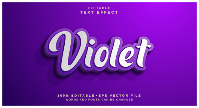Editable text style effect - Violet text style theme.
